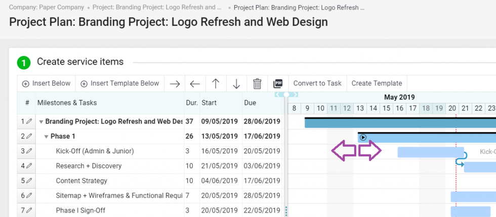 moving started tasks
