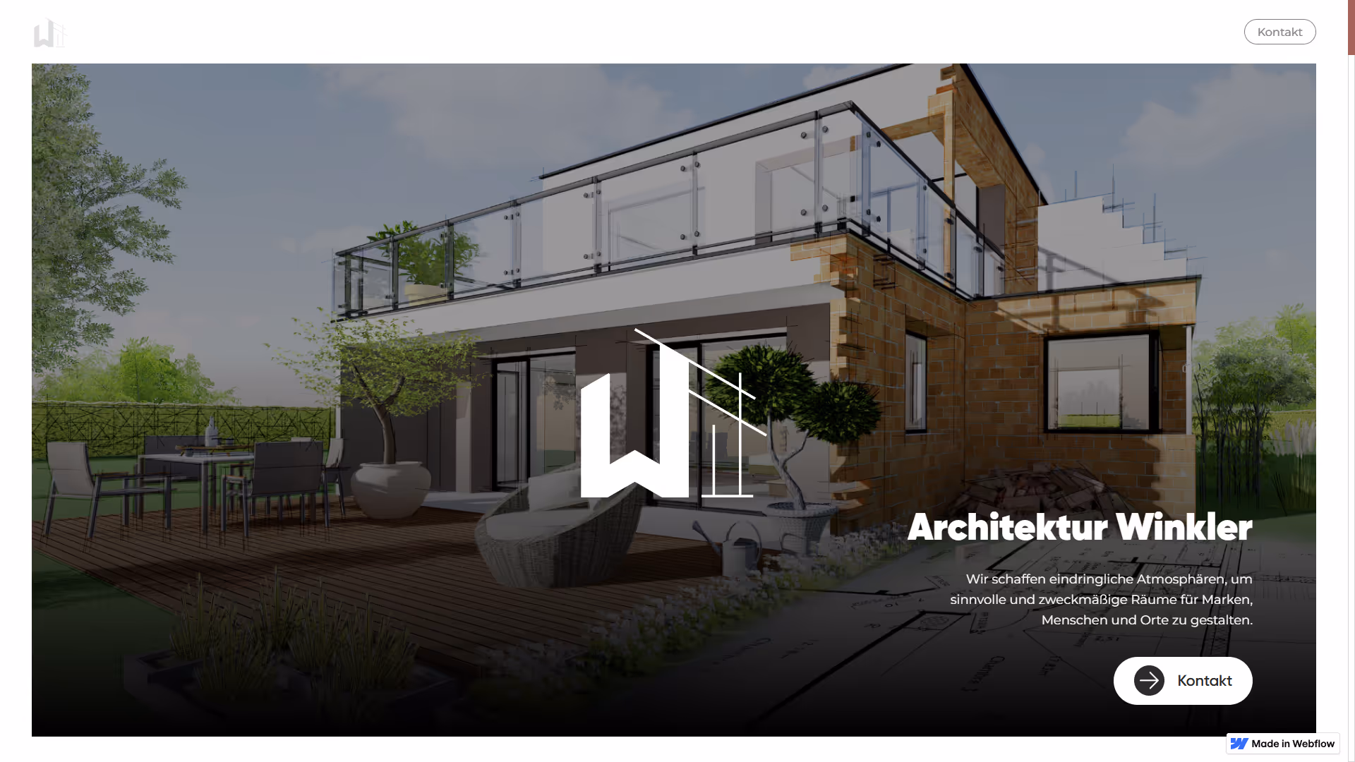 Moderne Architektur-Website für Architektur Winkler, gestaltet von Mario Winkler
