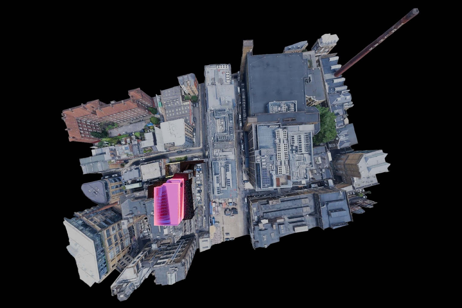 View of the new building layer with winter gardens and lifts