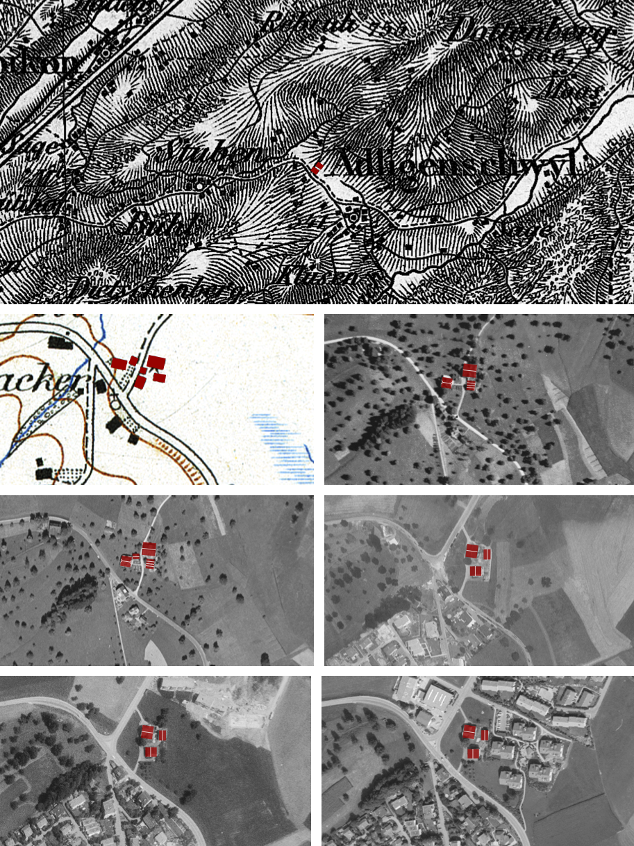 Aerial perspective Schönbühl 1976  I  ETH Archive