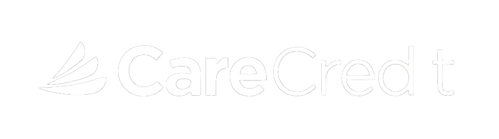 White graphic of the company Care Credit.