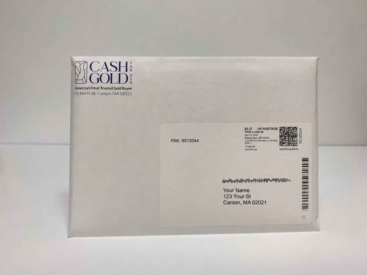 Cash for Gold USA appraisal kit envelope