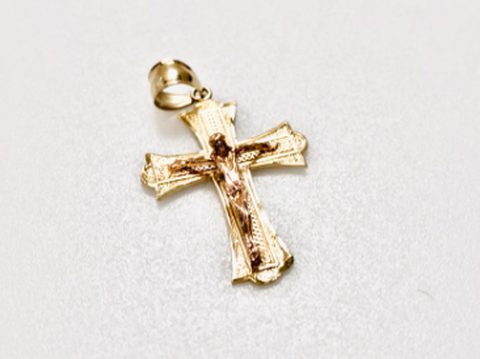 14k gold cross charm