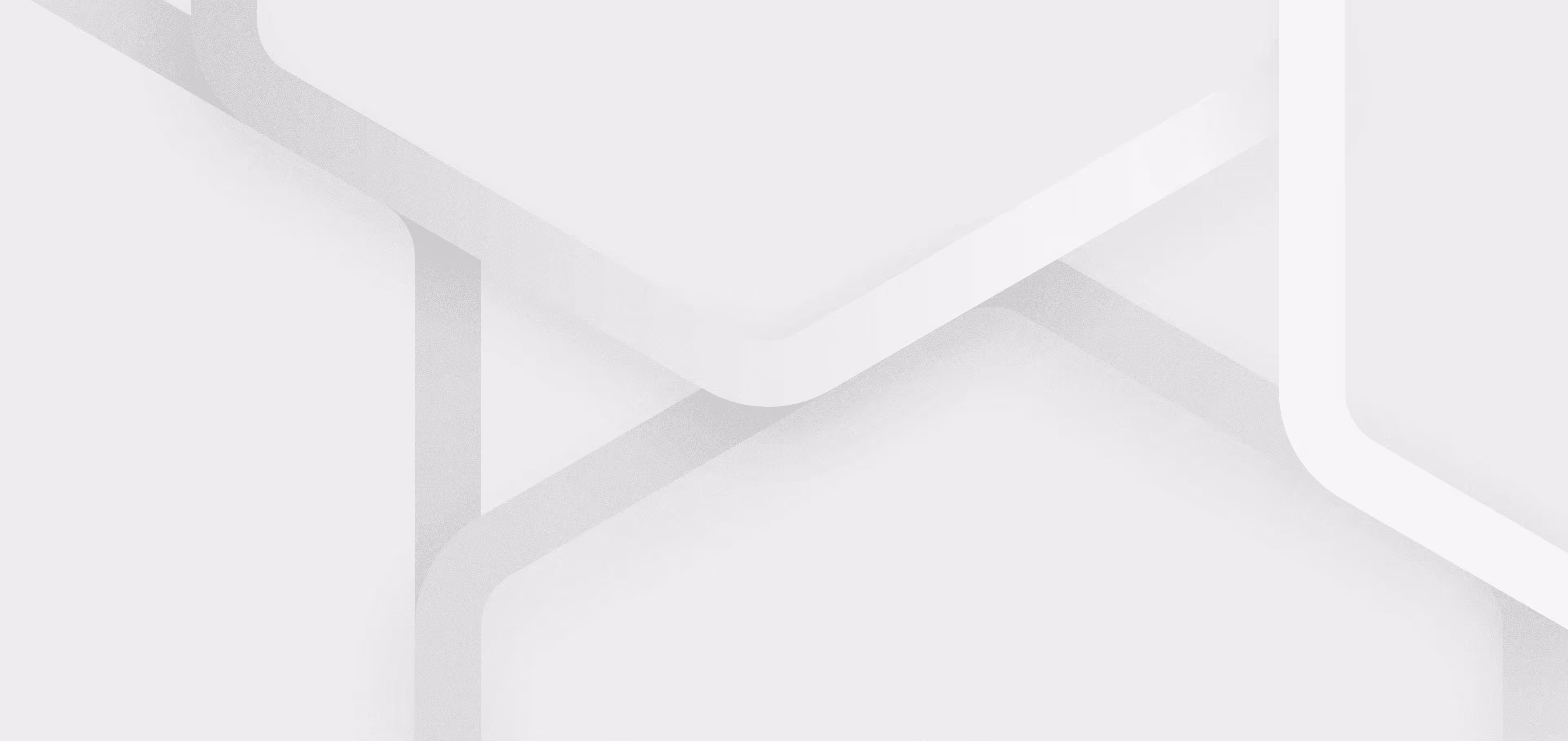 Abstract gray and white geometric shapes forming layered hexagons with rounded edges.
