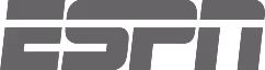 ESPN wordmark logo in black with block letters and rounded edges on a transparent background.
