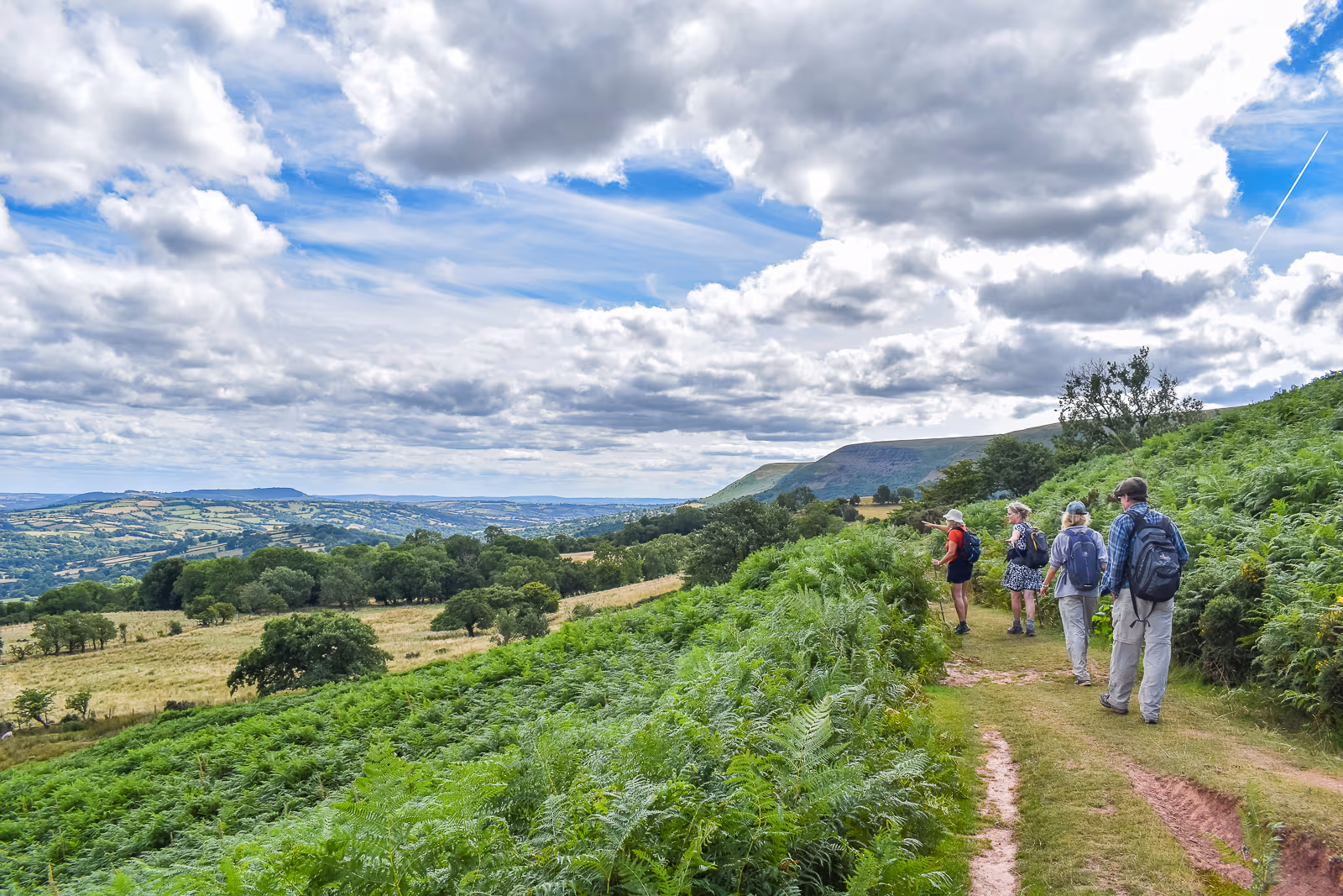 Pilgrims on the springline of the Black Mountains, Golden Valley Pilgrim Way