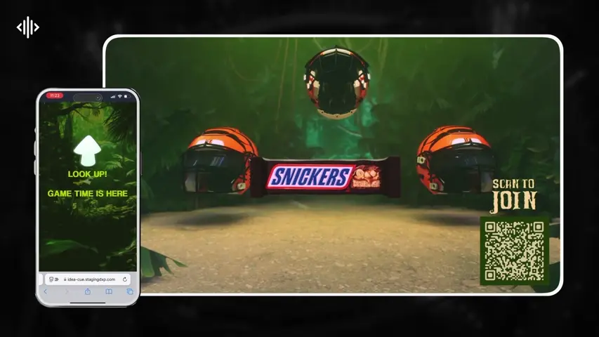 A helmet shuffle with matching mobile experience
