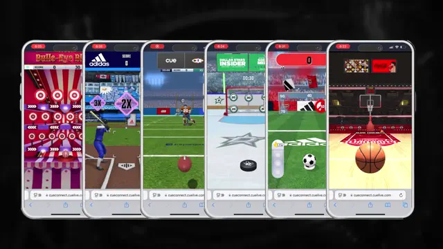 Six mobile shootout mini games. Carnival, Baseball, Football, Hockey, Soccer, and Basketball