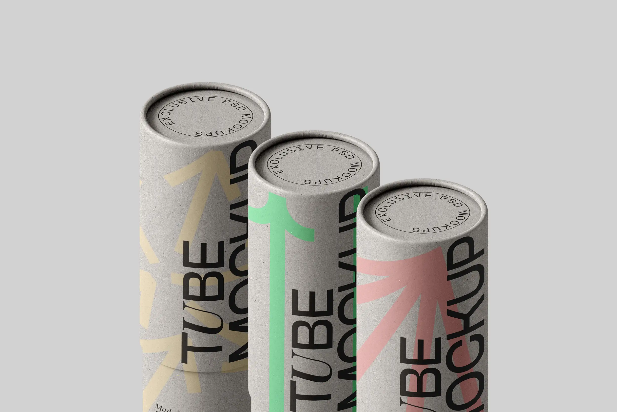 Three packaging tubes.
