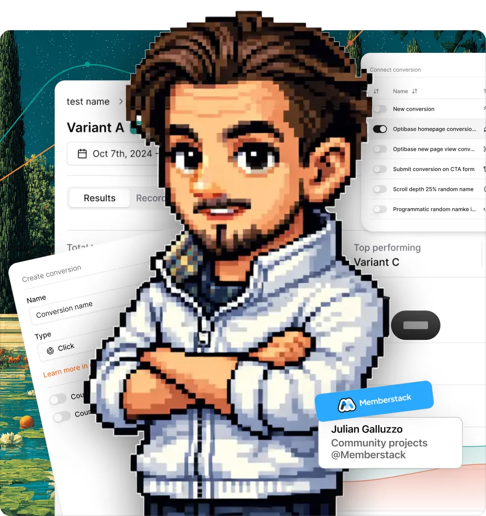 Optibase personalization interface showing audience-based content rules