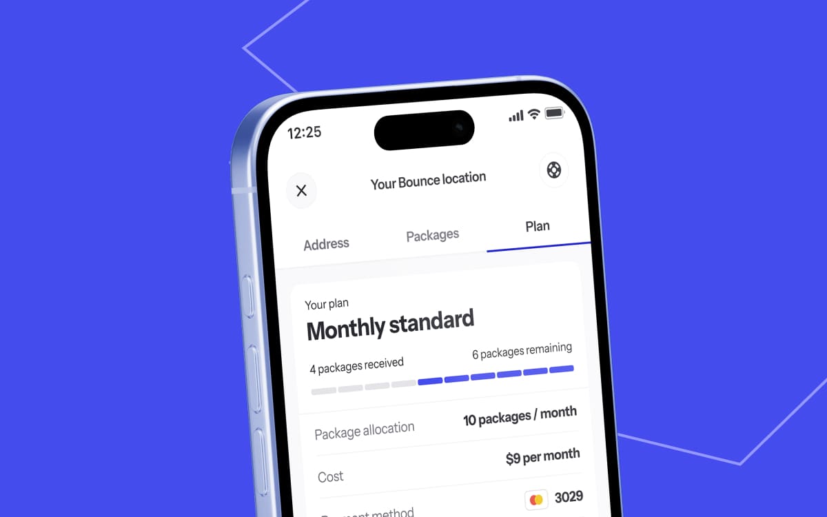 Manage subscription. Bounce Package Pickup