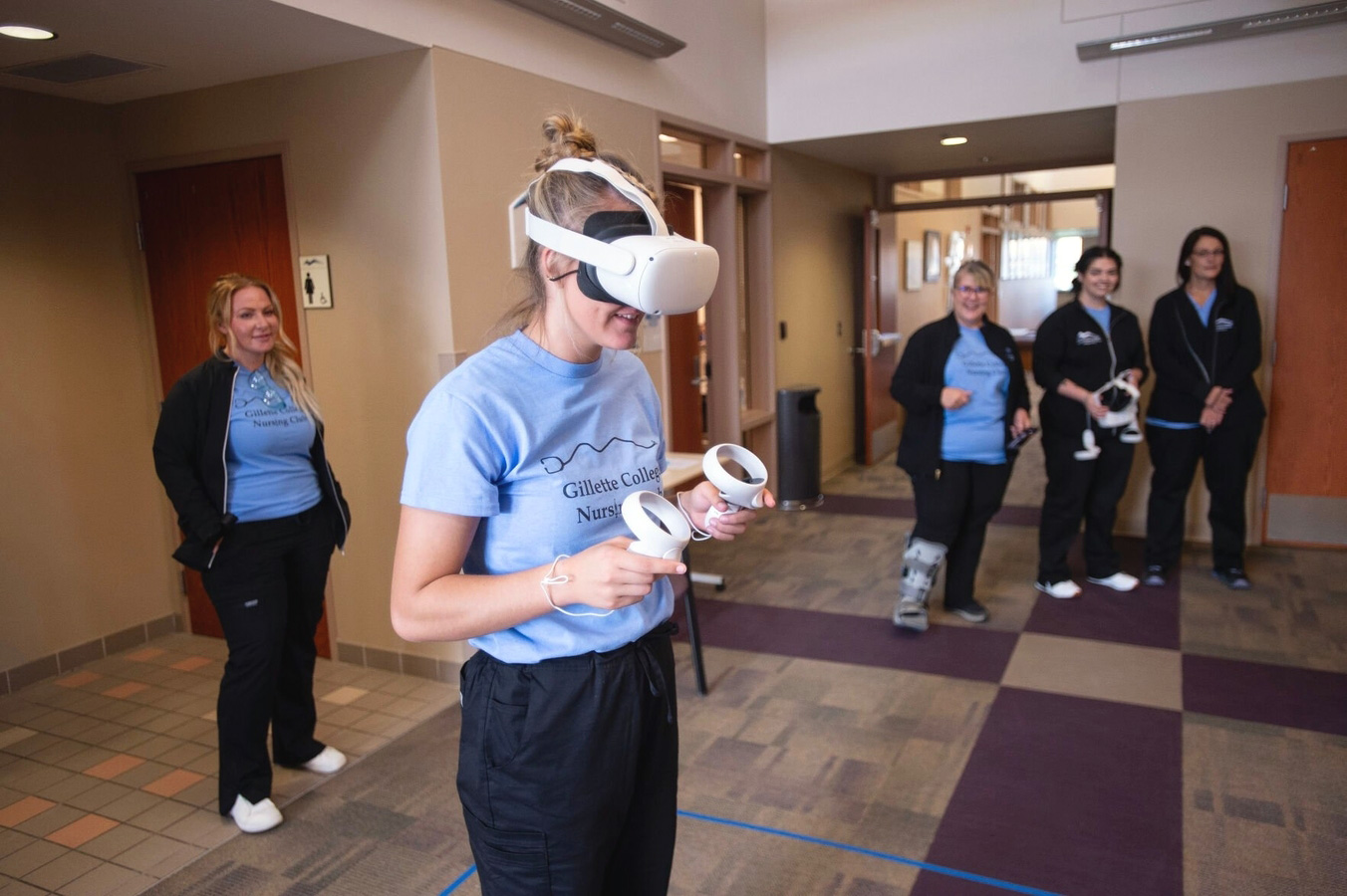 Nurse learner practicing with UbiSim VR