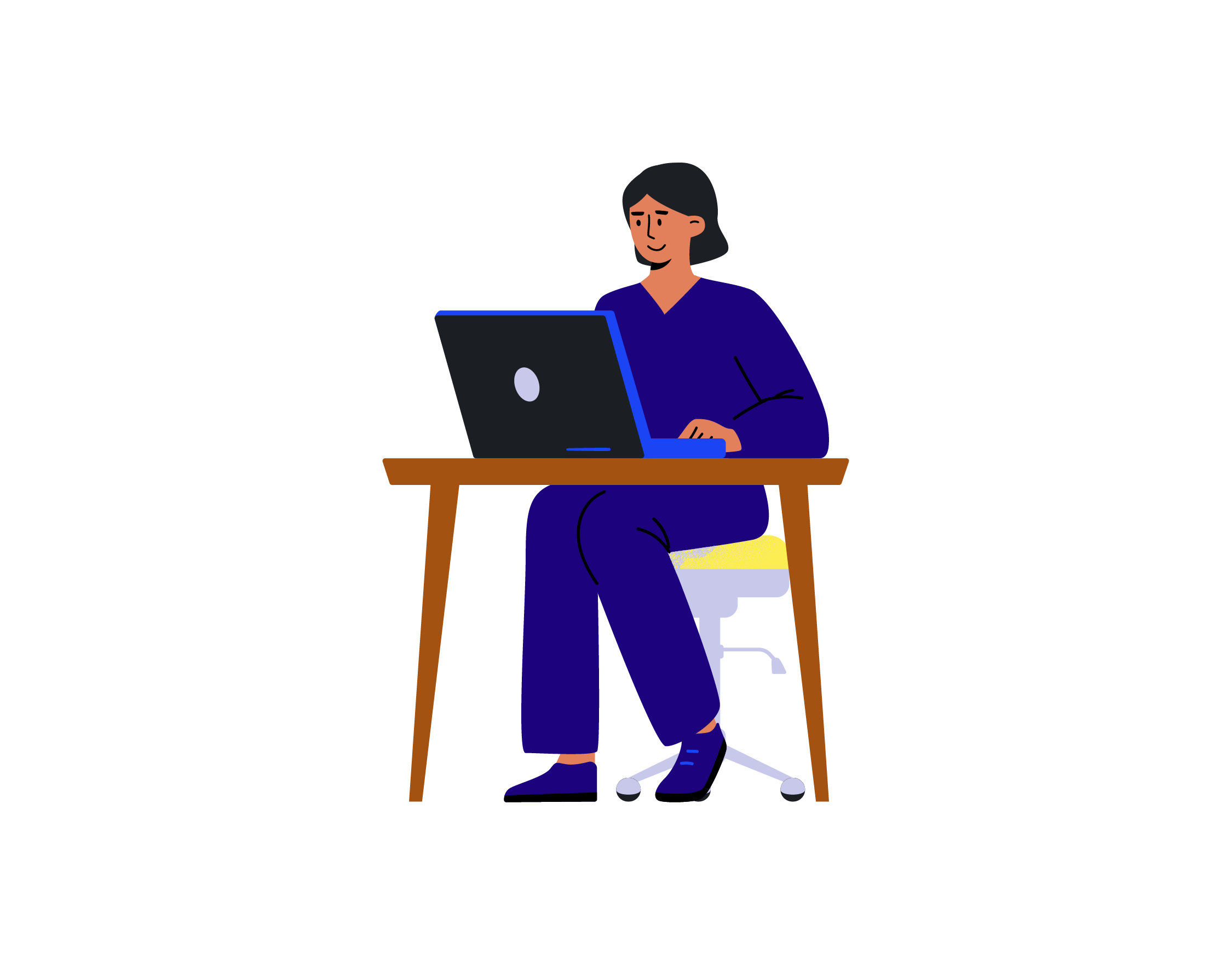 Nurse on laptop illustration