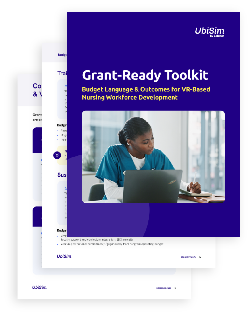 Grant-ready toolkit for nursing VR simulation