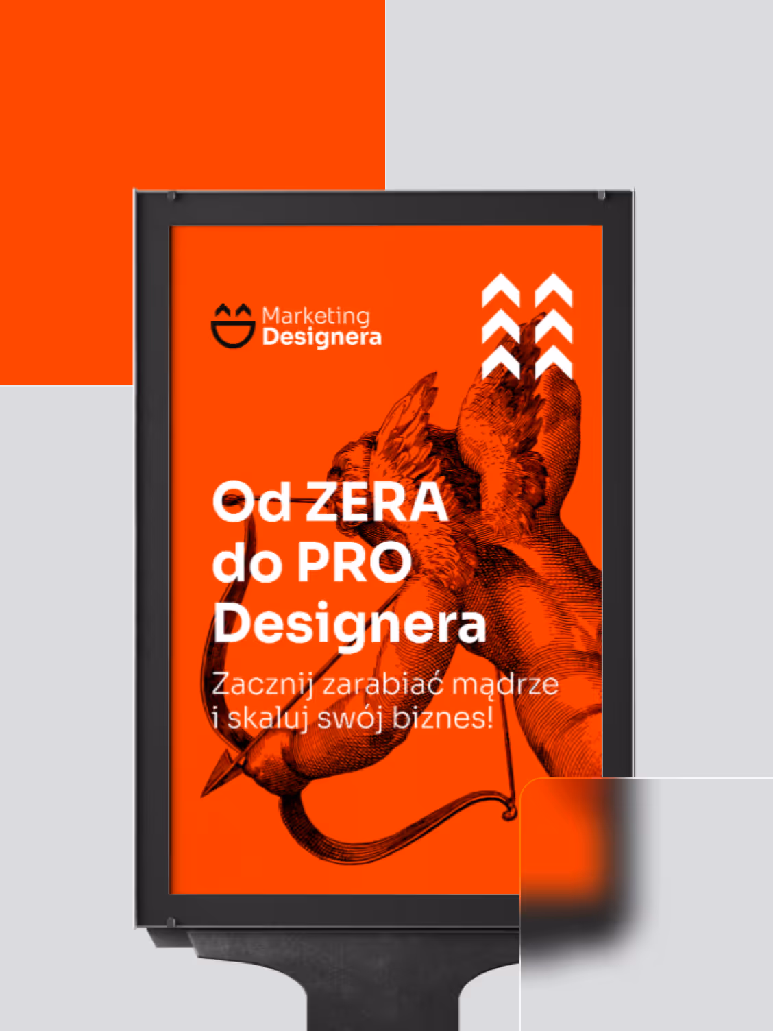 Plakat Marketing Designera z hasłem Od ZERA do PRO Designera.