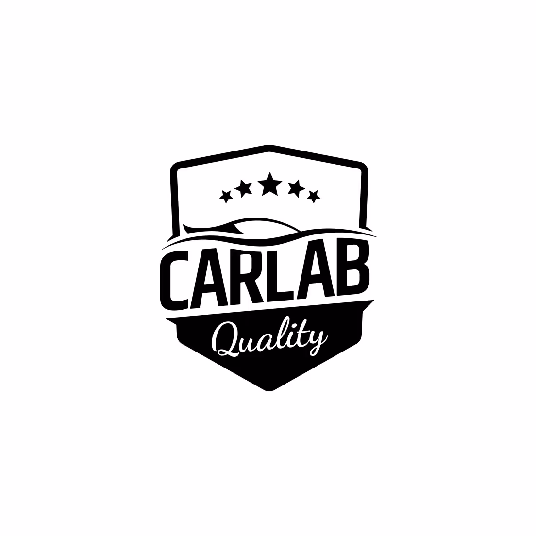 Logo CARLAB z sylwetką samochodu i pięcioma gwiazdami, napis Quality.