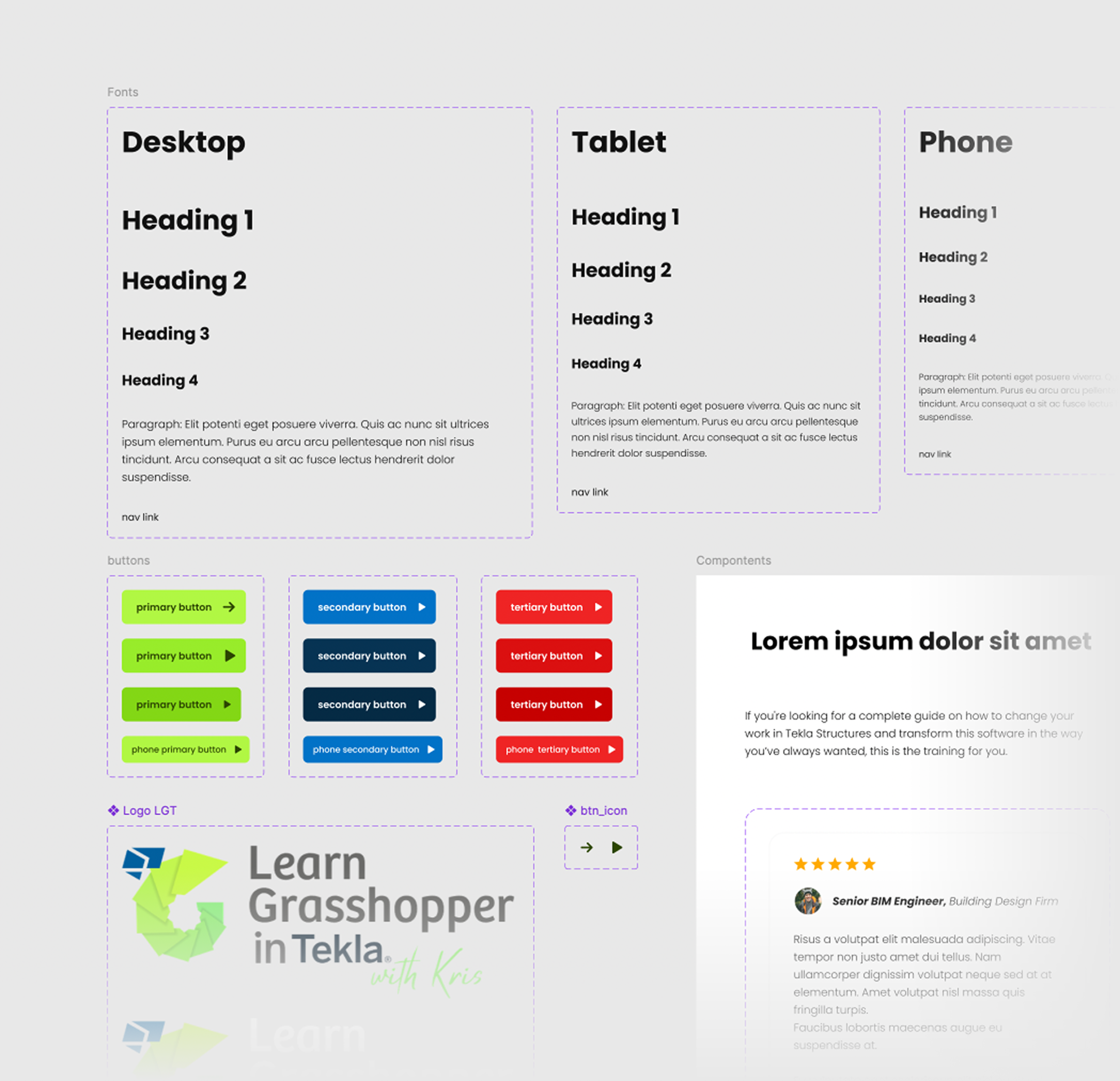 Język wizualny LearnGrasshopper z kolorowymi ścieżkami i geometrycznymi elementami interfejsu