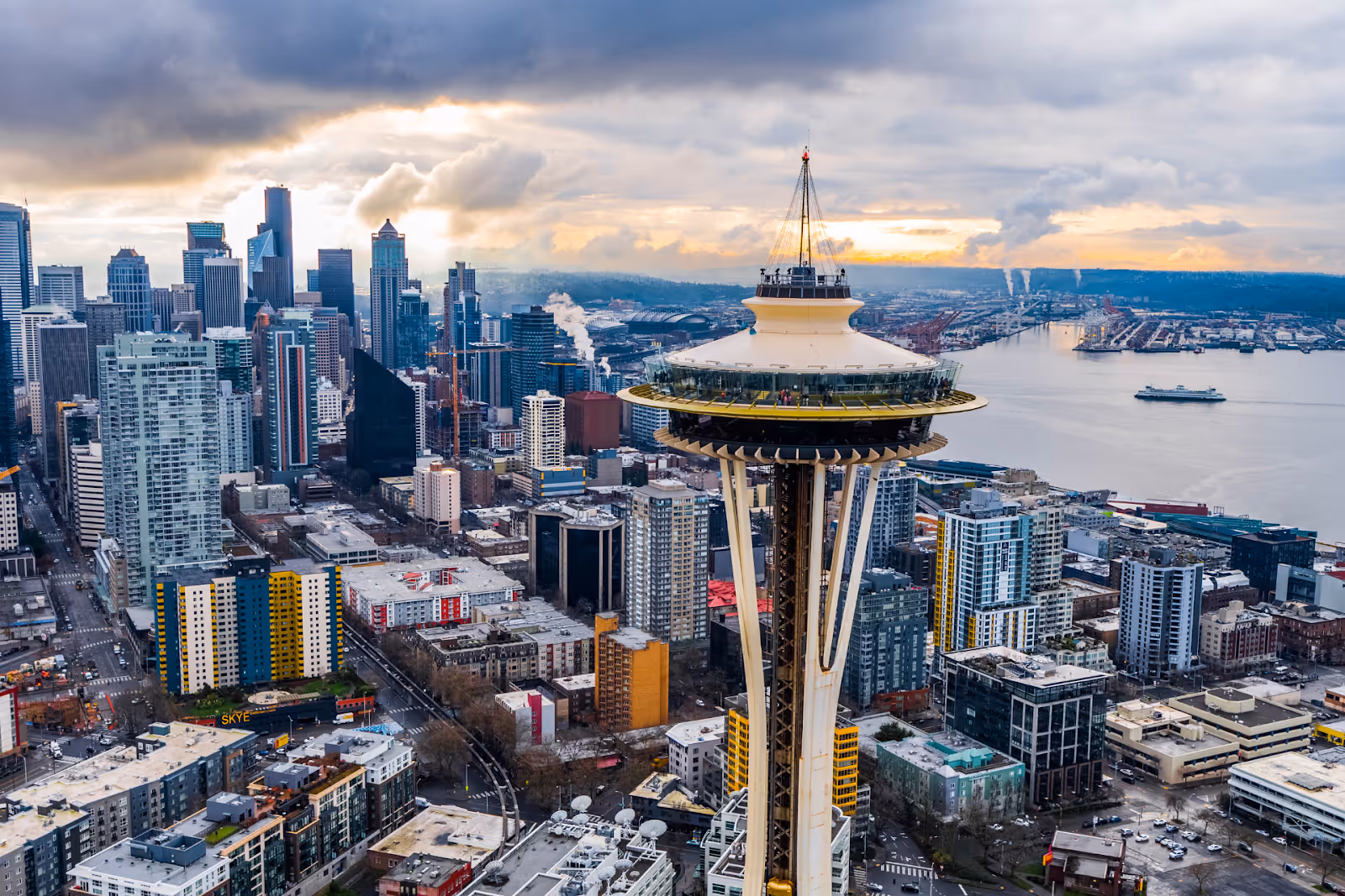 Aerial view of downtown Seattle, Washington