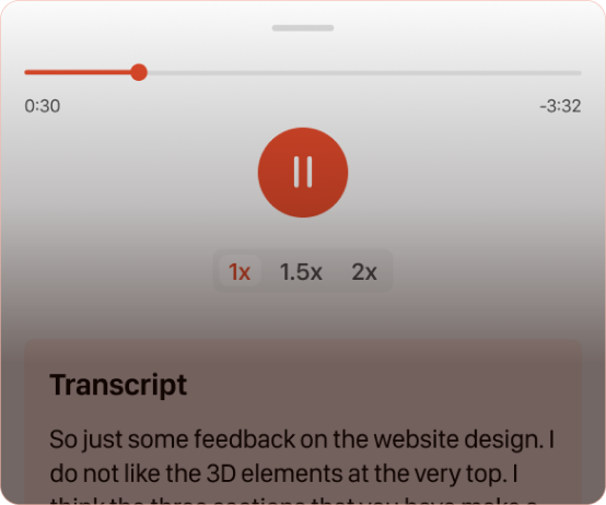 Cleft voice messaging interface on iPhone