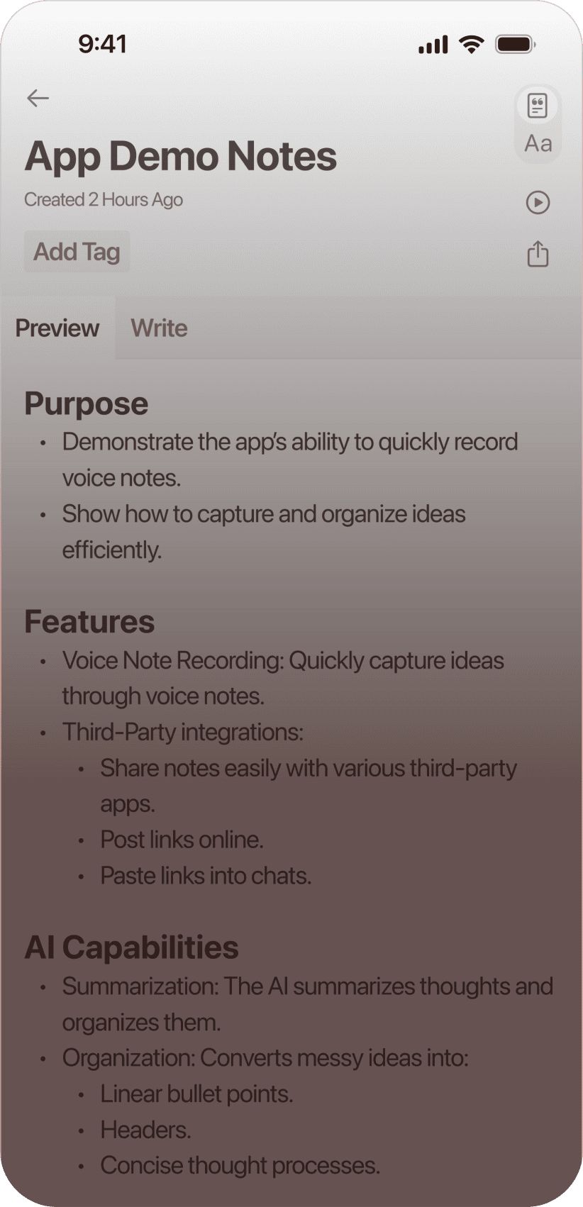 Cleft AI scribe interface