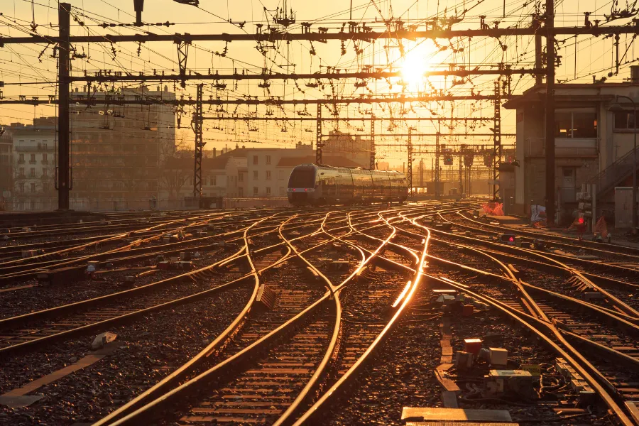 a vintage train yard in Chicago