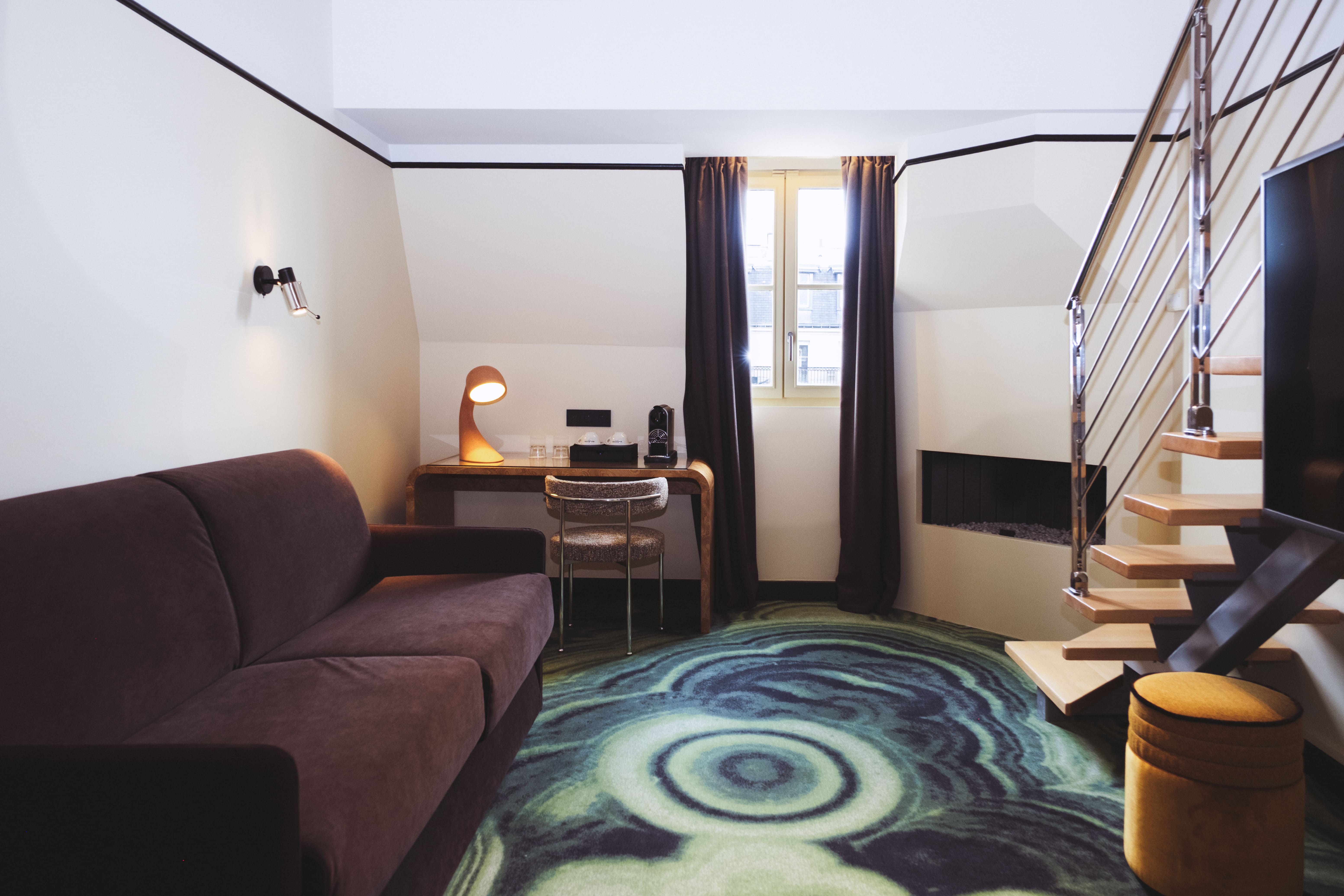 A duplex suite at Hôtel 1K, the Machefert Group's boutique hotel