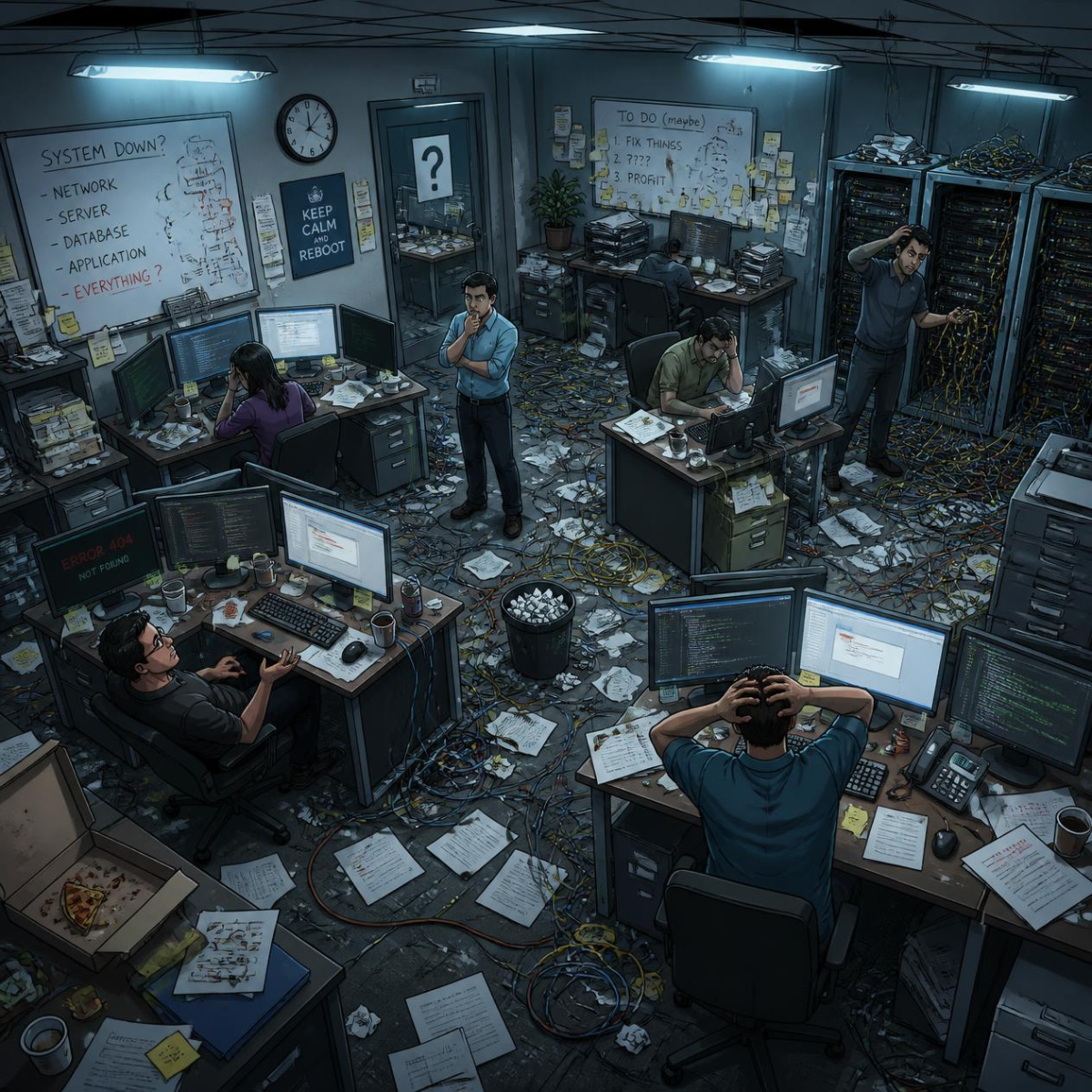 messy IT office