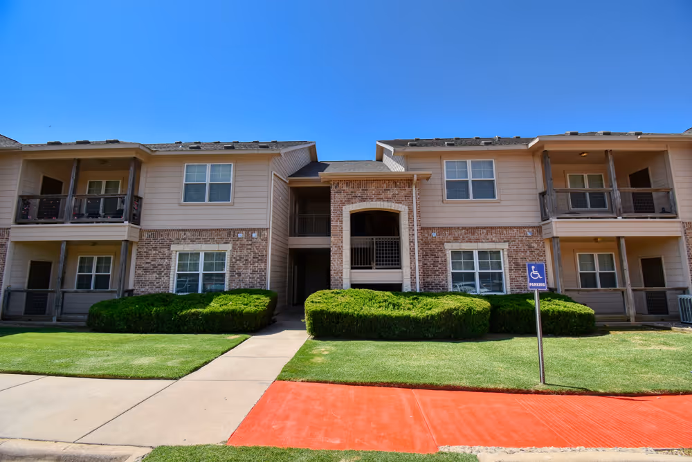 Exterior with handicap sign