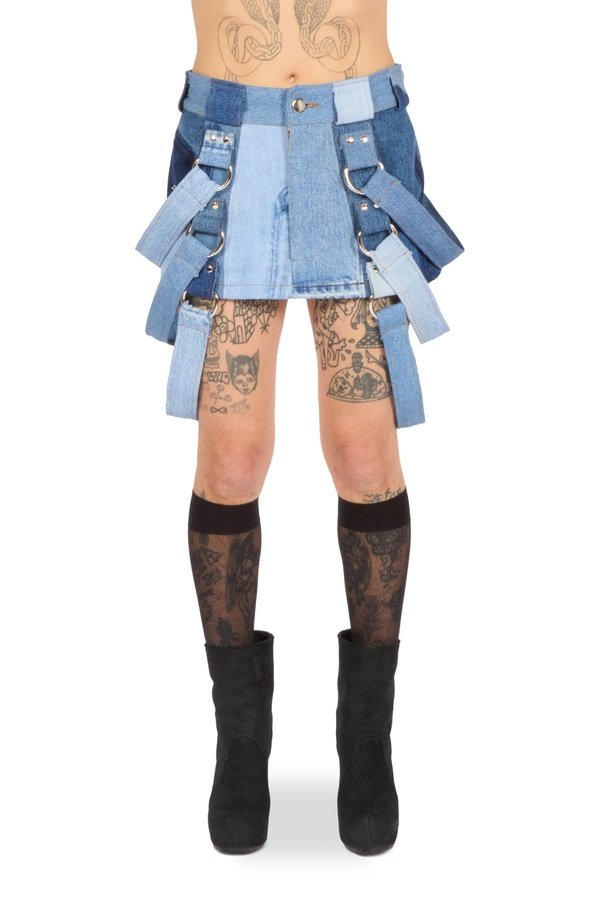 The Denim D-Ring Mini Skirt