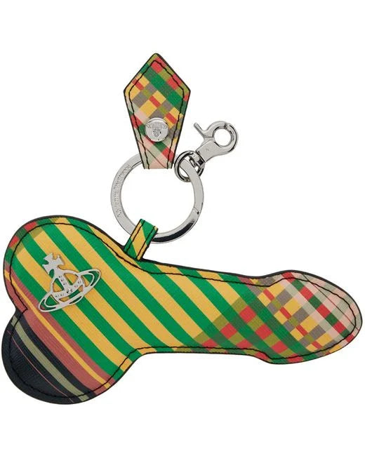 Saffiano Print Penis Keyring