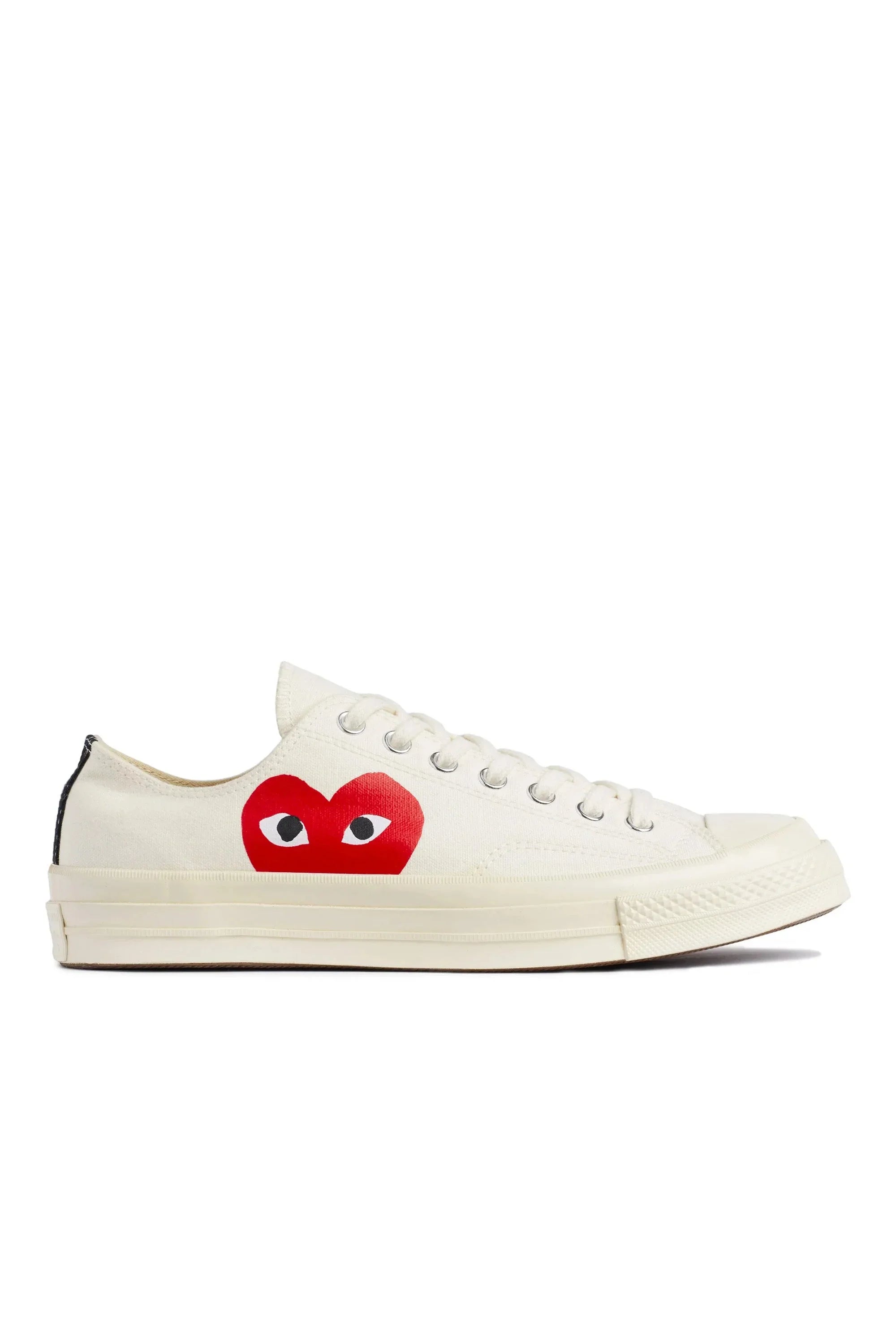 Beige CDG Play x Converse Classic One Heart Low Top Sneakers