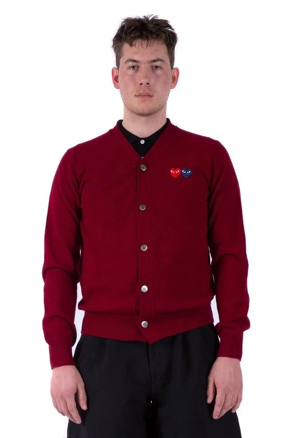 Men's Play Double Heart Cardigan