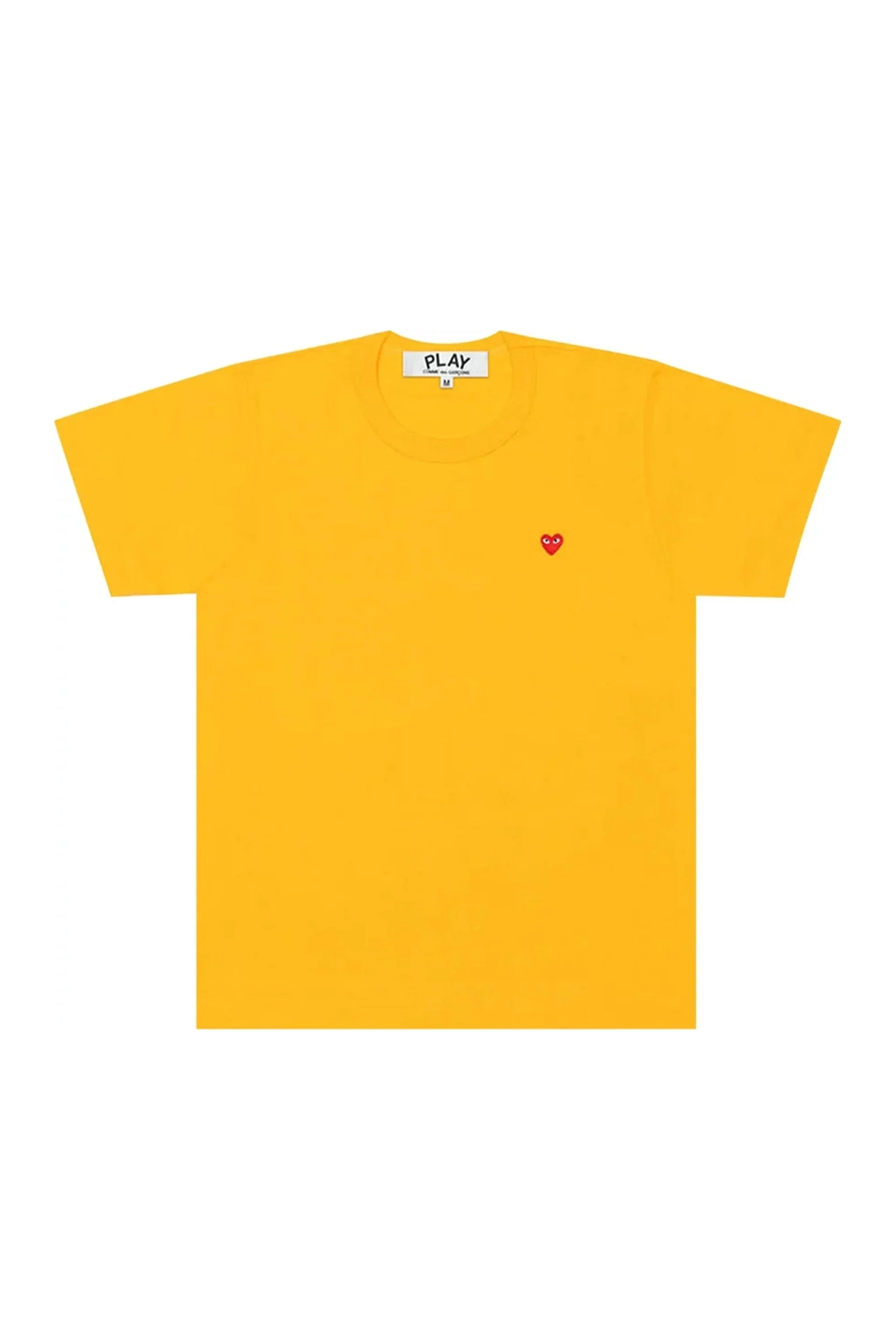 Mens Small Red Heart Play Tshirt In Yellow