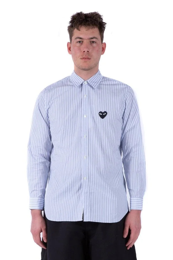 Play Men's Striped Shirt with Black heart