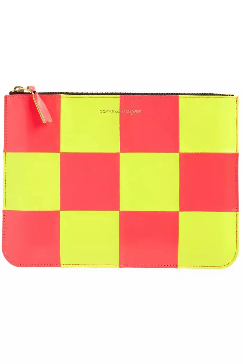 CDG Wallets U Fluo Squares Large Zip Pouch