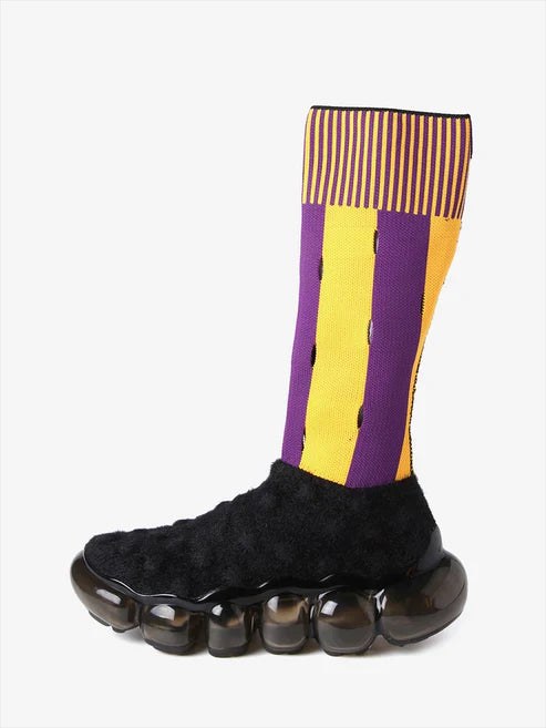 JEWELRY x BERNHARD WILLHELM TRAINER IN PURPLE YELLOW STRIPE