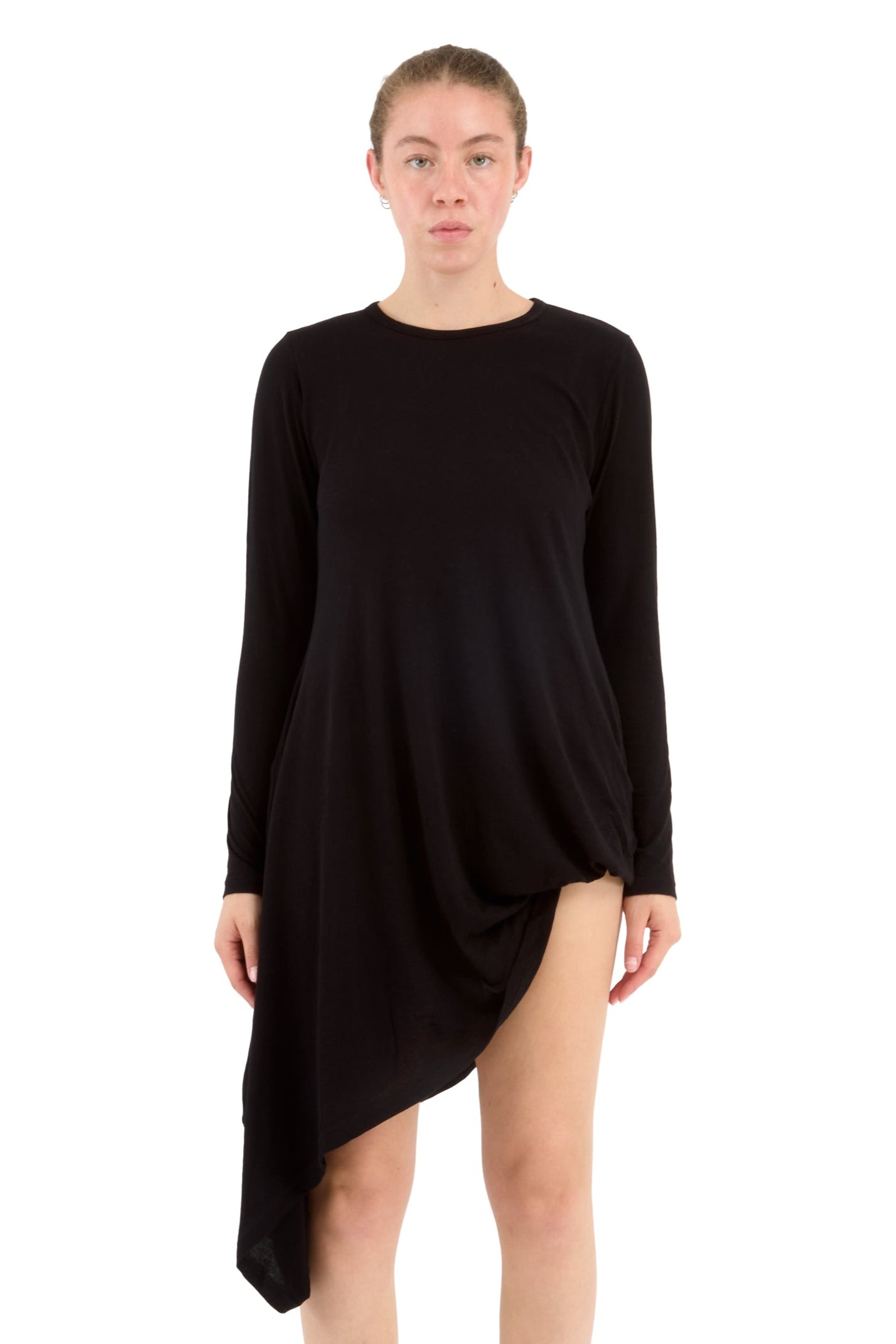 R DRAPED ROUND NECK PO