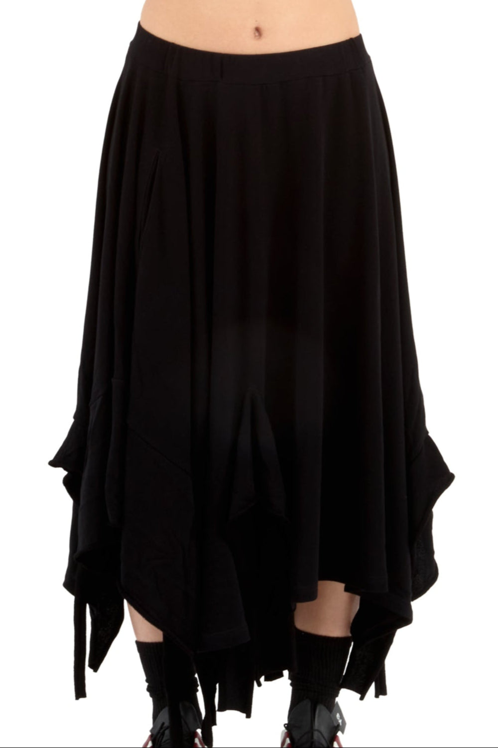 DRAPED HEM SKIRT