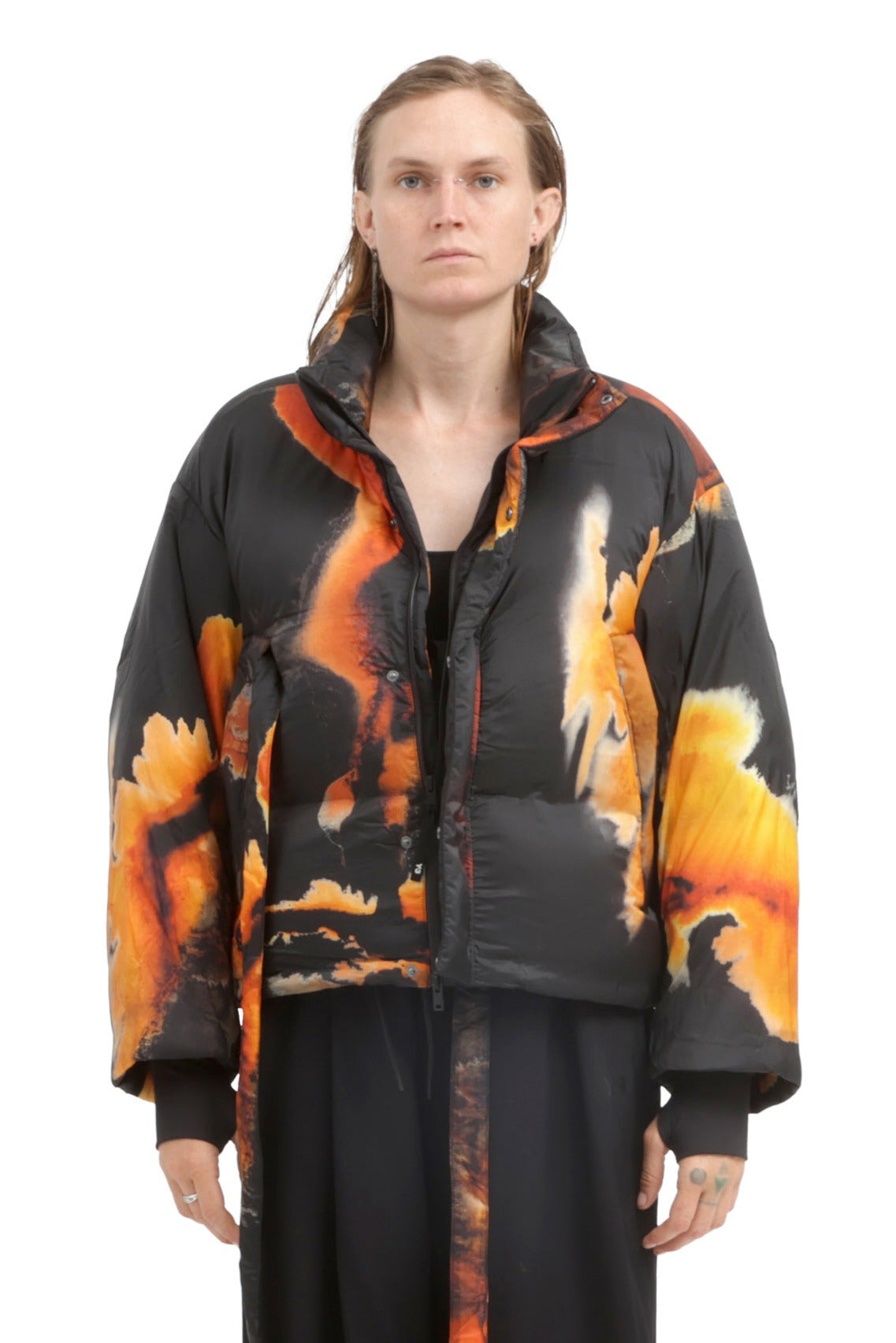 W Aop Puffy Jkt Multco/Black