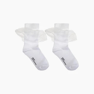 Ladies' Ruffle Ankle Socks White