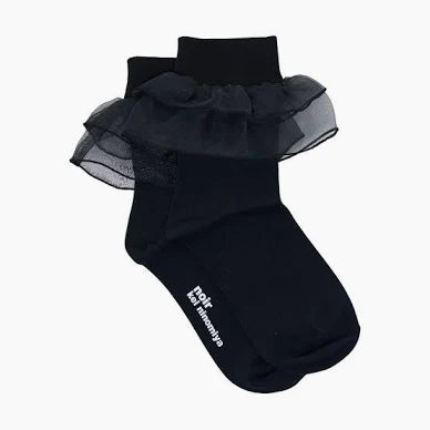 Ladies' Ruffle Ankle Socks Black
