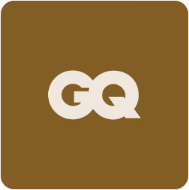 GQ logo on a brown rounded square background.