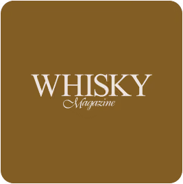 WHISKY Magazine logo on a brown background with rounded corners.