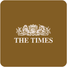 The Times newspaper logo with a decorative emblem above the text.
