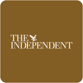 The Independent newspaper logo in white on a brown rounded square background.