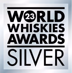 Silver award badge for the 2023 World Whiskies Awards.