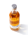 Bottle of orange-brown liquid with a round glass stopper on a white background.