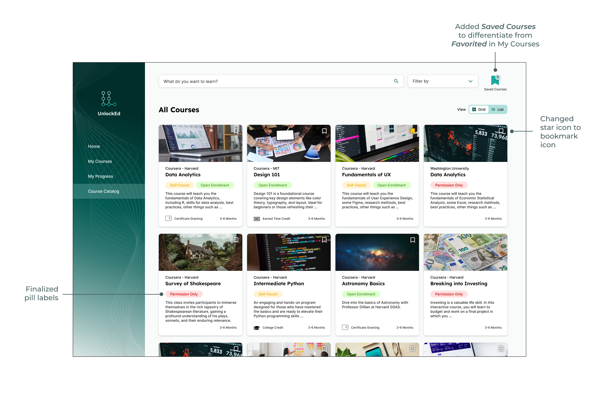 Course catalog hifi
