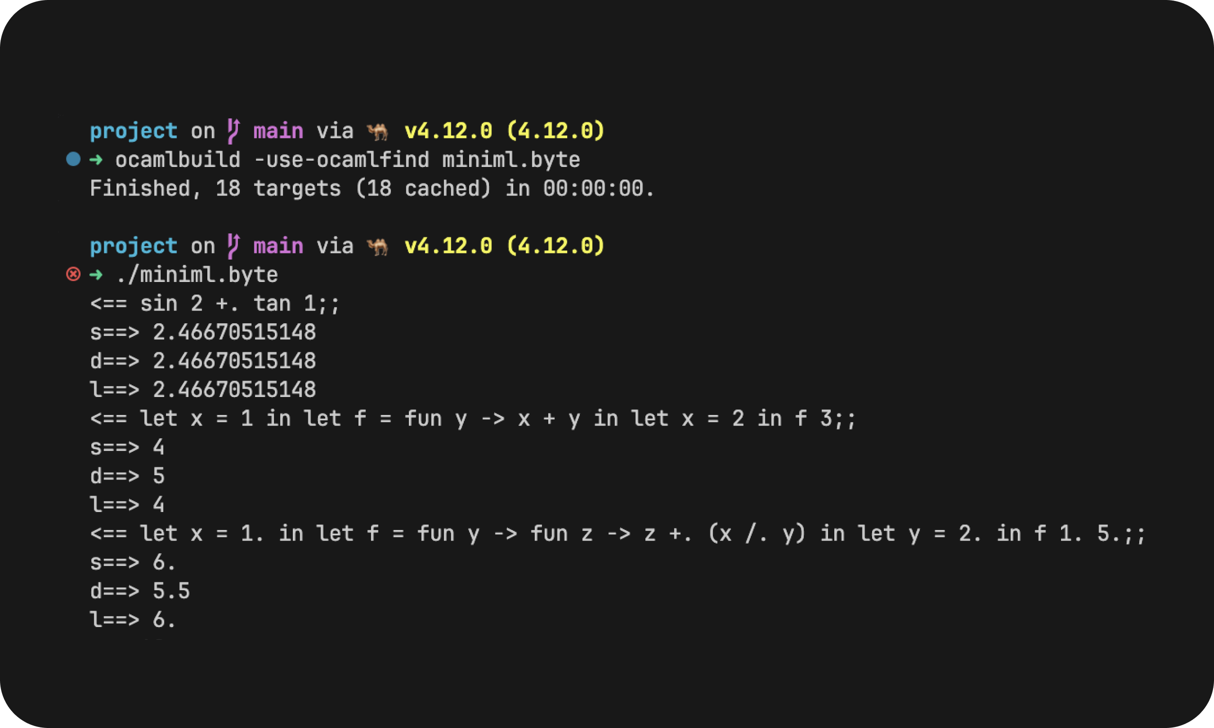 miniML example