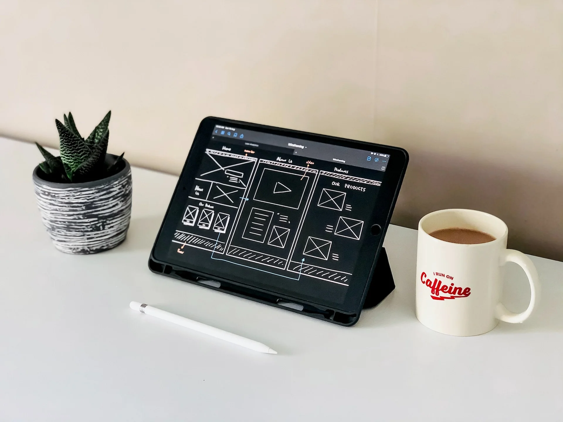 Responsive UX Design Wireframe on iPad: Crafting an inclusive and user-friendly authentication page for your app.